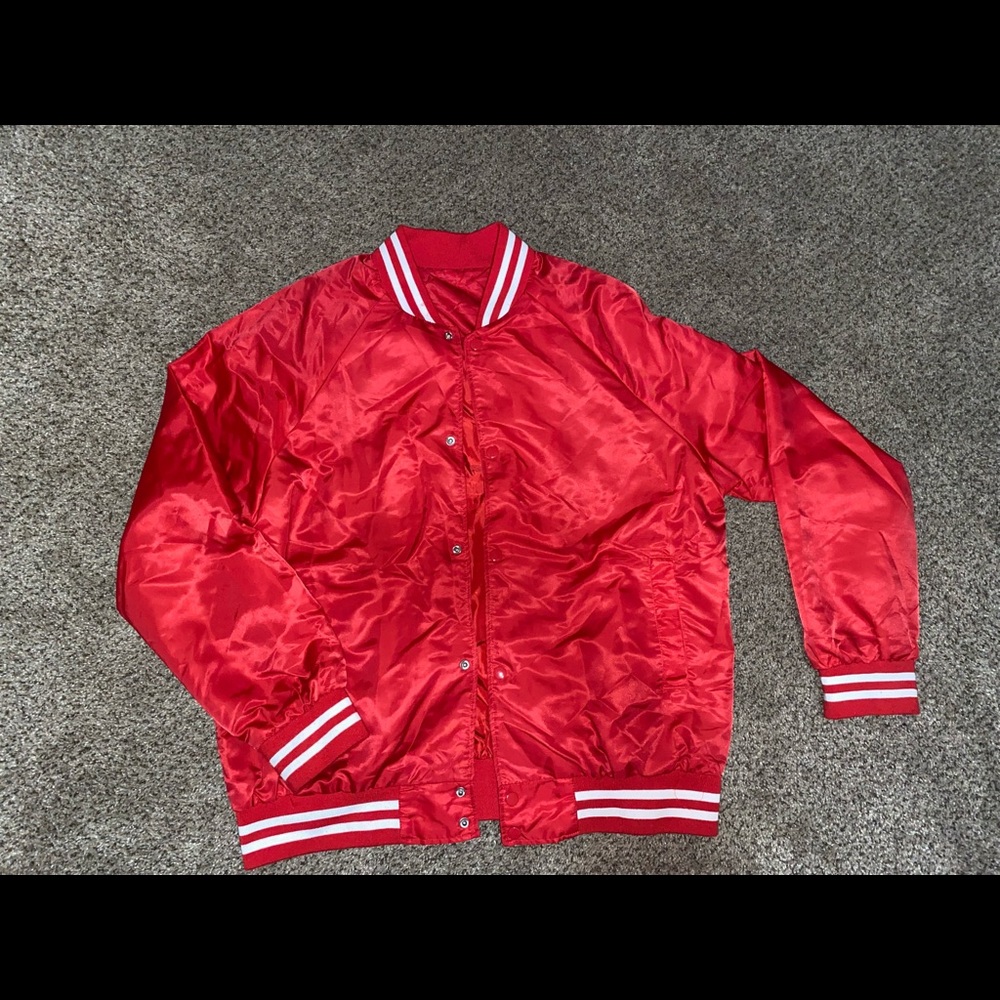 Red satin jacket